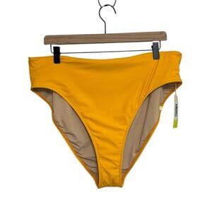 NEW Summersalt High Leg Mid Rise Bikini Bottom in Golden Yellow - Size 18
